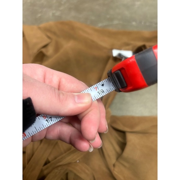 BRIGGS NEW YORK Suede style Belted Jacket Blazer Camel Brown Size XL fits‎ small - Picture 7 of 8